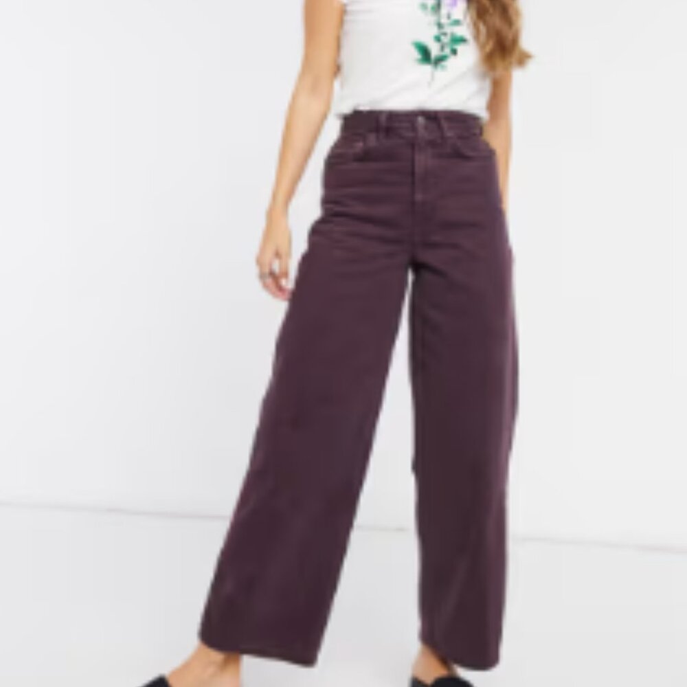 ASOS Design High Rise Relaxed Dad Jeans in Plum (Size 25) - Picture 5 of 5